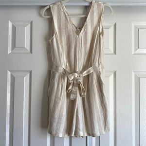 Linen striped romper